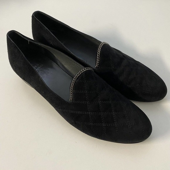 Stuart Weitzman Black Quilted Loafers - Picture 2 of 8